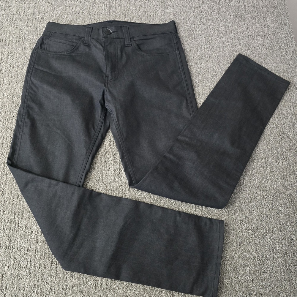 Levi's 511 Jeans Mens 32x34 Slim Fit Black Waxed Coated Denim